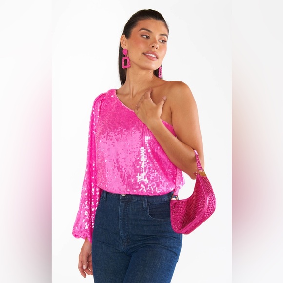 SALE! SHOW ME YOUR MUMU WOMEN'S SEQUINS LONG SLEEVE PARTY TOP - NWT - Picture 10 of 15